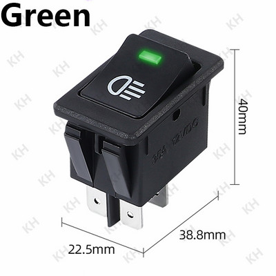 1 vnt, automobilio rūko žibintai, svirties jungiklis, įjungimas-išjungimas, 4 kontaktai, 2 padėtys, elektros įranga su apšvietimo galia, 35 A indikatoriaus lemputė 12 V DC