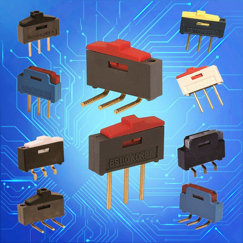 5PCS Slide Switch Toggle Switch BSI-10/BSI-10H 1P2T 2 Position 3 Pin DC12V 0.3A Professional Durable Red Mini Switch