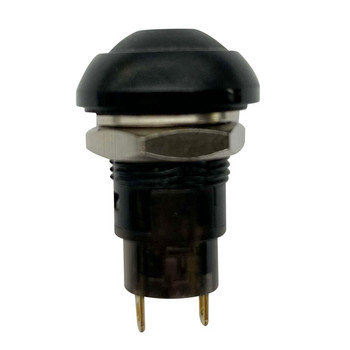2X Включване/Изключване Водоустойчив 12 mm превключвател с бутон SPST 2A IP67, черен