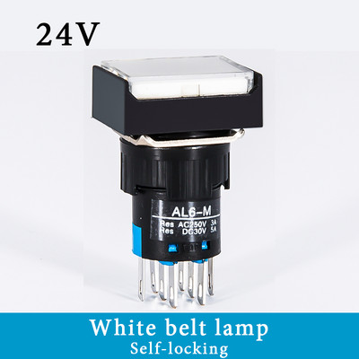 1 KOM Četvrtasti LA16-22D prekidač s gumbom koji se sam poništava/samo zaključava sa lampom 16 mm napajanje 8-pinski dvostruki kontakt 2NC/2NO 220V 24V