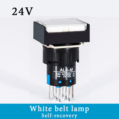 1 KOM Četvrtasti LA16-22D prekidač s gumbom koji se sam poništava/samo zaključava sa lampom 16 mm napajanje 8-pinski dvostruki kontakt 2NC/2NO 220V 24V