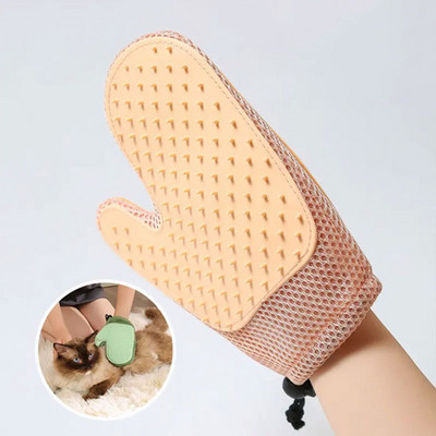 Cat Cleaning Gloves Dog Grooming Brush Upgrade 2 in 1 Pet Hair Remover Glove Dog Bath Self Grooming Shedding Mitt Supplies