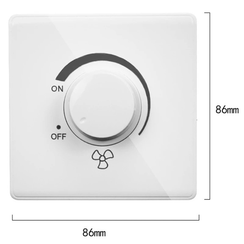 86 typov stropných ventilátorov, plynulý regulátor otáčok, nástenný vypínač 220V 10A