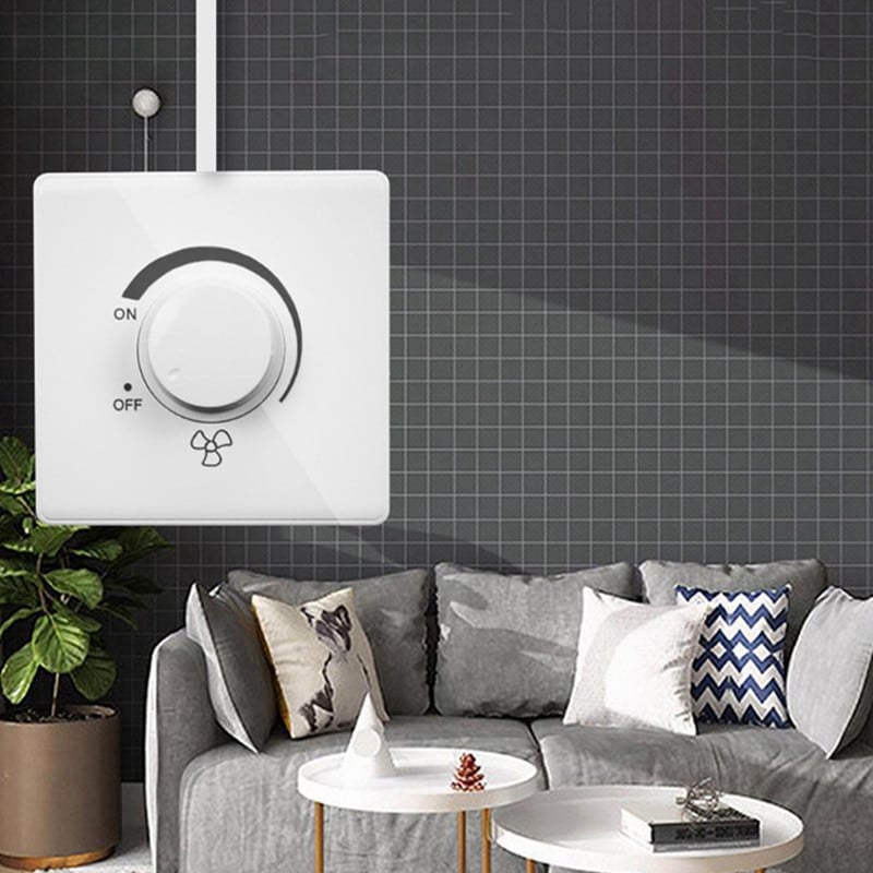 86 typov stropných ventilátorov, plynulý regulátor otáčok, nástenný vypínač 220V 10A