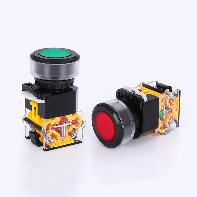 1 KOM LA38-11BN Tipka Prekidač Veličina otvora 30 MM Start Stop Samoreset Točka Okrugli pritisak Napajanje Crveno Zeleno 1NC/1NO