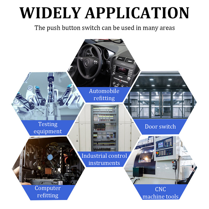 2 buc butoane metalice buton metalic resetare momentan plastic rotund din oțel inoxidabil