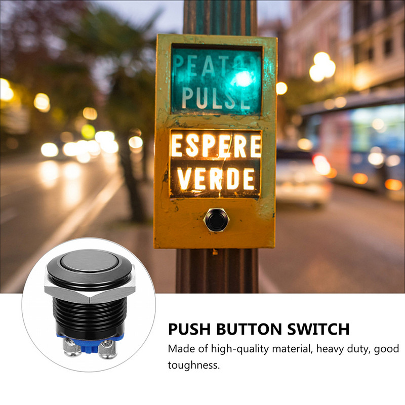 2 buc butoane metalice buton metalic resetare momentan plastic rotund din oțel inoxidabil