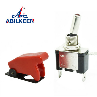 Lüliti lüliti automaatne paadiga veoauto 12 V LED-valgus, 3 kontaktiga SISSE, väljas 20 A koos ohutuslennuki ülespööratava kattekaitsega punane roheline