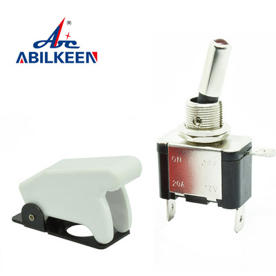 Lüliti lüliti automaatne paadiga veoauto 12 V LED-valgus, 3 kontaktiga SISSE, väljas 20 A koos ohutuslennuki ülespööratava kattekaitsega punane roheline