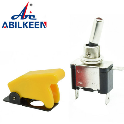 Lüliti lüliti automaatne paadiga veoauto 12 V LED-valgus, 3 kontaktiga SISSE, väljas 20 A koos ohutuslennuki ülespööratava kattekaitsega punane roheline