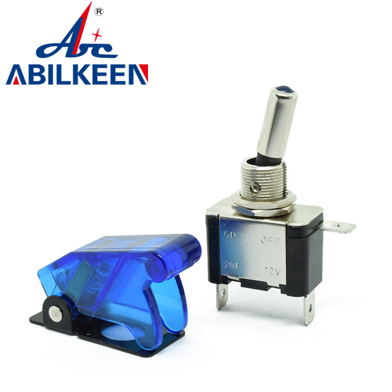 Comutator comutator Auto Mașină Barcă Camion 12 V Lumină LED Iluminată 3 pini ON Off 20 A cu protecție pentru aeronave de siguranță Roșu Verde