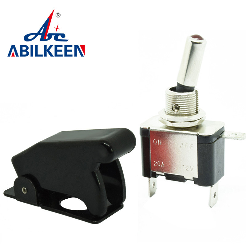 Comutator comutator Auto Mașină Barcă Camion 12 V Lumină LED Iluminată 3 pini ON Off 20 A cu protecție pentru aeronave de siguranță Roșu Verde