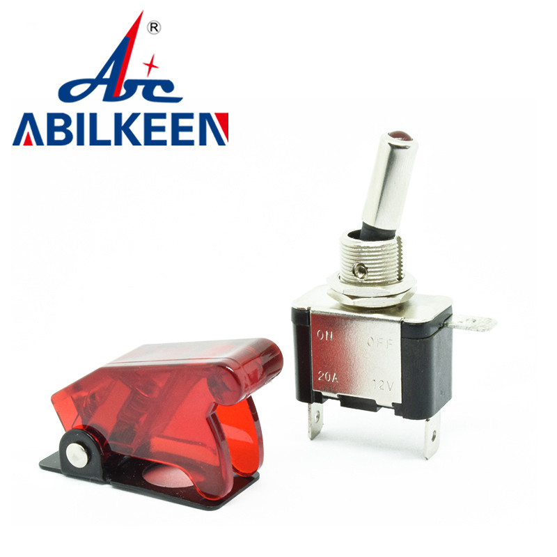 Comutator comutator Auto Mașină Barcă Camion 12 V Lumină LED Iluminată 3 pini ON Off 20 A cu protecție pentru aeronave de siguranță Roșu Verde