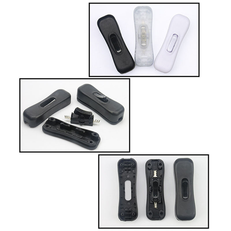 2 tk vahelduvvoolu toitekaabli lüliti pistik 304 on väljalülitusnupp võrgus Valge must läbipaistev 220v LED lambipirn pooleldi klapp