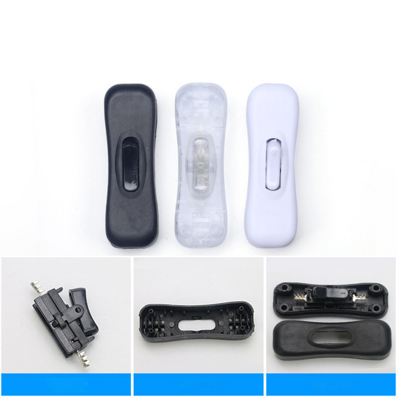 2 tk vahelduvvoolu toitekaabli lüliti pistik 304 on väljalülitusnupp võrgus Valge must läbipaistev 220v LED lambipirn pooleldi klapp