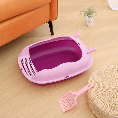 Pritsmevastane poolkinnine kassipoegade liivakast, suur ruumikas WC Pritsmete vältimiseks kandik Kassipoegadele Suure liivaliivaga kasside voodinõud