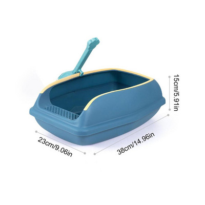 Kaķu pakaišu kaste liela ietilpība daļēji slēgta plastmasas smilšu kaste kaķiem mājdzīvnieku tualete pretšļakatu kaķu paplātes tīrīšanas piederumi vannas izlietnes tīrīšanai