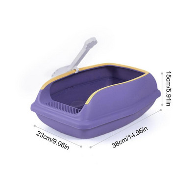Kaķu pakaišu kaste liela ietilpība daļēji slēgta plastmasas smilšu kaste kaķiem mājdzīvnieku tualete pretšļakatu kaķu paplātes tīrīšanas piederumi vannas izlietnes tīrīšanai