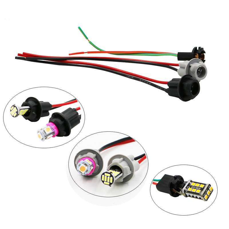 Minkštos lemputės laikiklio adapteriai kabelio LED lemputės jungties lizdas T10 W5W T5 T15 pleišto pagrindo lemputės kištuko ilgintuvai