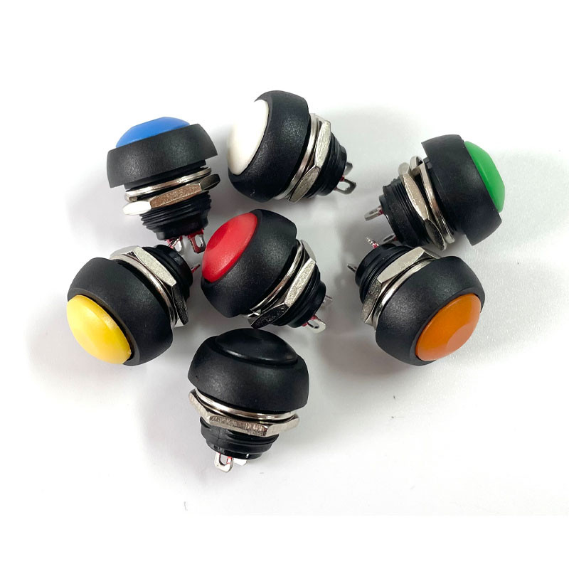 5 tk PBS-33b 2 kontaktiga minilüliti 12 mm 12 V 1 A veekindel hetkeline nupplüliti alates lähtestamisest Ei lukustu