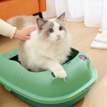 1 σετ Δίσκος απορριμμάτων γάτας Ανθεκτικό στη φθορά Μεγάλος χώρος Αξεσουάρ για κατοικίδια Κουτί απορριμμάτων γάτας Λεκάνη απορριμμάτων γατών
