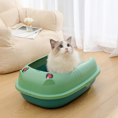 1 Set Cat Litter Tray Durable Wear-resistant Large Space Pet Accessories Cat Litter Box Cat Litter Basin