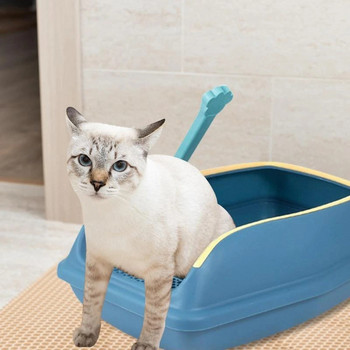 Полузатворена кутия за котешка тоалетна Преносима сгъваема кутия за тоалетна за домашни любимци с високи страни Консумативи за тоалетна за коте Аксесоари за котки