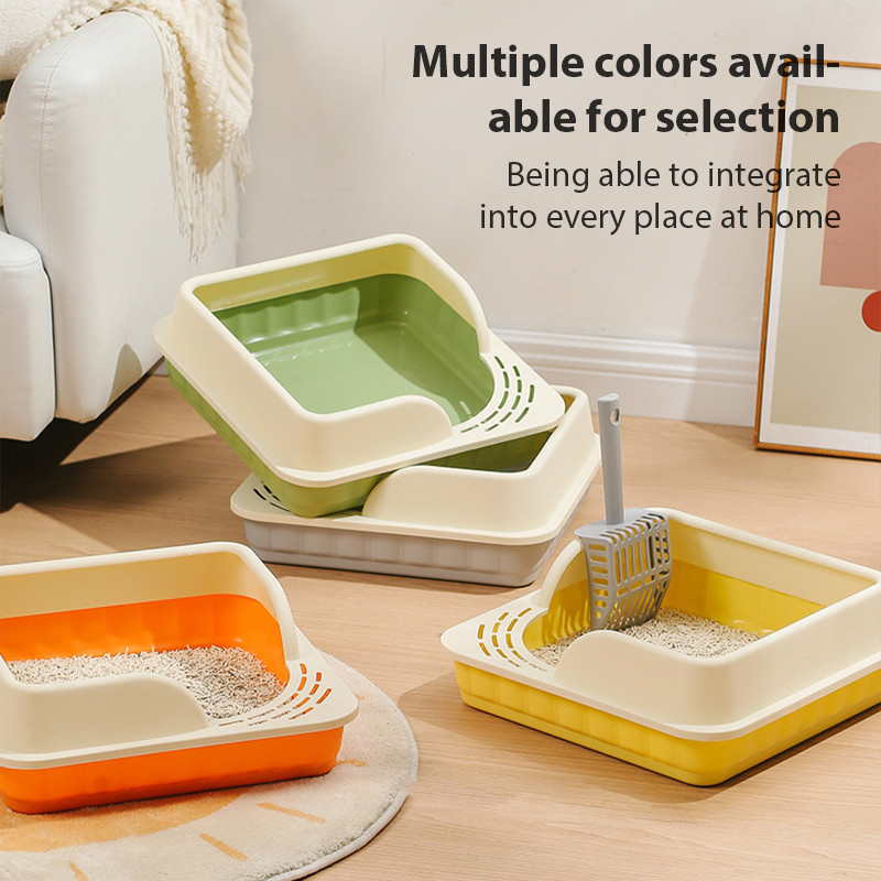 Poluzatvorena, otporna na prskanje, odvojiva kutija za mačji pijesak s gornjim ulazom i spriječava prskanje, roba za mačiće, velika posuda za mačke s pijeskom