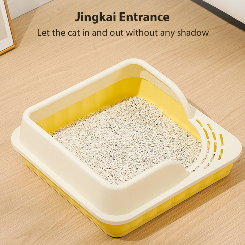 Poluzatvorena, otporna na prskanje, odvojiva kutija za mačji pijesak s gornjim ulazom i spriječava prskanje, roba za mačiće, velika posuda za mačke s pijeskom