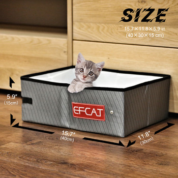 EFCAT Simple Litter Box Αδιάβροχο πτυσσόμενο υπαίθριο κάμπινγκ Φορητή τουαλέτα ταξιδιού για κατοικίδια γάτα