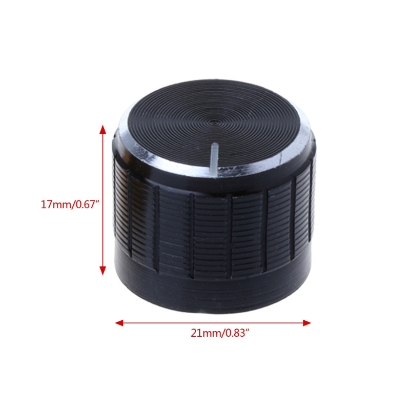 5бр. Потенциометър, въртящ се превключвател, копчета за регулиране на силата на звука, 6 мм/0,24" дупка за вал, подмяна на алуминиева копка, електронен компонент