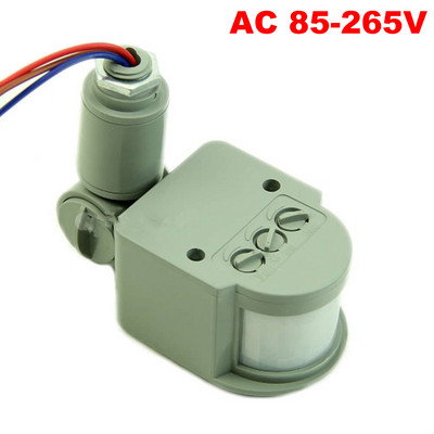 Αισθητήρας κίνησης 12V 24V 85-265V Ανιχνευτής κίνησης PIR Αυτόματος χρονοδιακόπτης επιτοίχιας τοποθέτησης υπερύθρων Διακόπτης φωτός με αισθητήρα κίνησης LED εξωτερικού χώρου