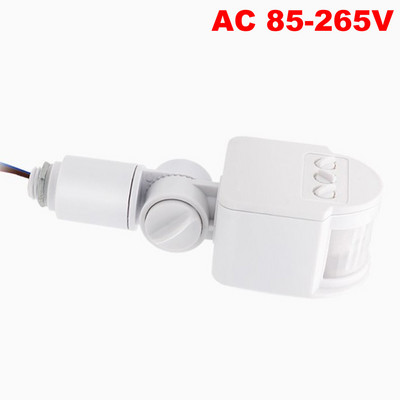 Αισθητήρας κίνησης 12V 24V 85-265V Ανιχνευτής κίνησης PIR Αυτόματος χρονοδιακόπτης επιτοίχιας τοποθέτησης υπερύθρων Διακόπτης φωτός με αισθητήρα κίνησης LED εξωτερικού χώρου