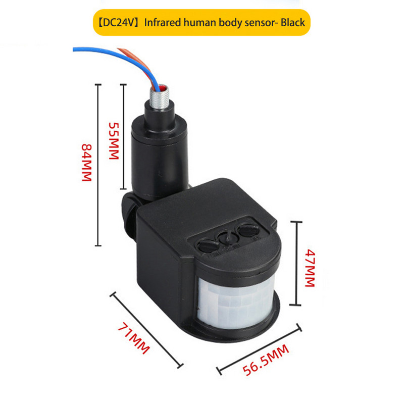 12V 24V 85-265V liikumisandur PIR liikumisandur Automaatne infrapuna seinakinnitus taimer välistingimustes LED liikumisanduri valguslüliti