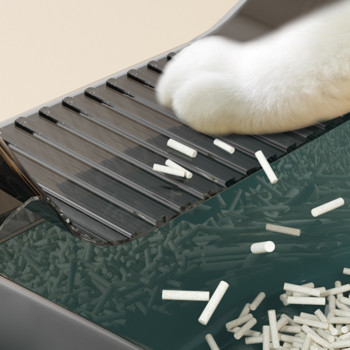 Κουτί απορριμάτων γατών Ημι-κλειστό κουτί άμμου για γάτες Πλαστικό κουτί απορριμμάτων κατοικίδιων ζώων PP ρητίνη υψηλής όψης κατά του πιτσιλίσματος κιβώτιο απορριμάτων