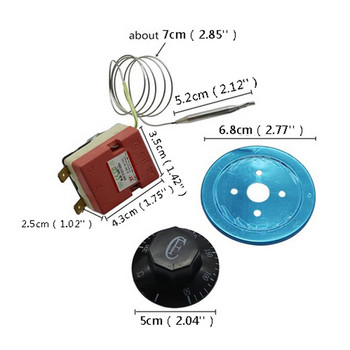 Превключвател на температурата на фурната Термостат Копче за регулиране Регулатор на температурата Воден нагревател 220V AC 16A 30-110/60-200/ 50-300