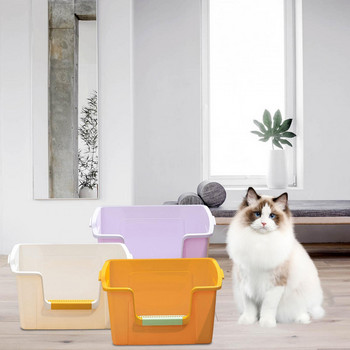 Κιβώτιο απορριμάτων γάτας Potty Extra Large Sand Box Container ανθεκτικό Kitty Litter Pan Yellow