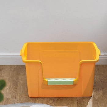 Κιβώτιο απορριμάτων γάτας Potty Extra Large Sand Box Container ανθεκτικό Kitty Litter Pan Yellow