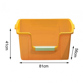 Кутия за котешка тоалетна Изключително голям контейнер за пясъчна кутия Издръжлив тиган за котешка тоалетна Жълт