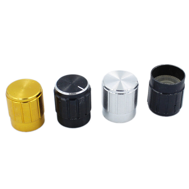 10τμχ πόμολο από κράμα αλουμινίου 13*17mm 15*17mm Μαύρο Ασημί Χρυσό Αλουμίνιο Έλεγχος Όγκου Περιστροφικά Πόμολα Μαύρο Για 6mm Διάμετρος.