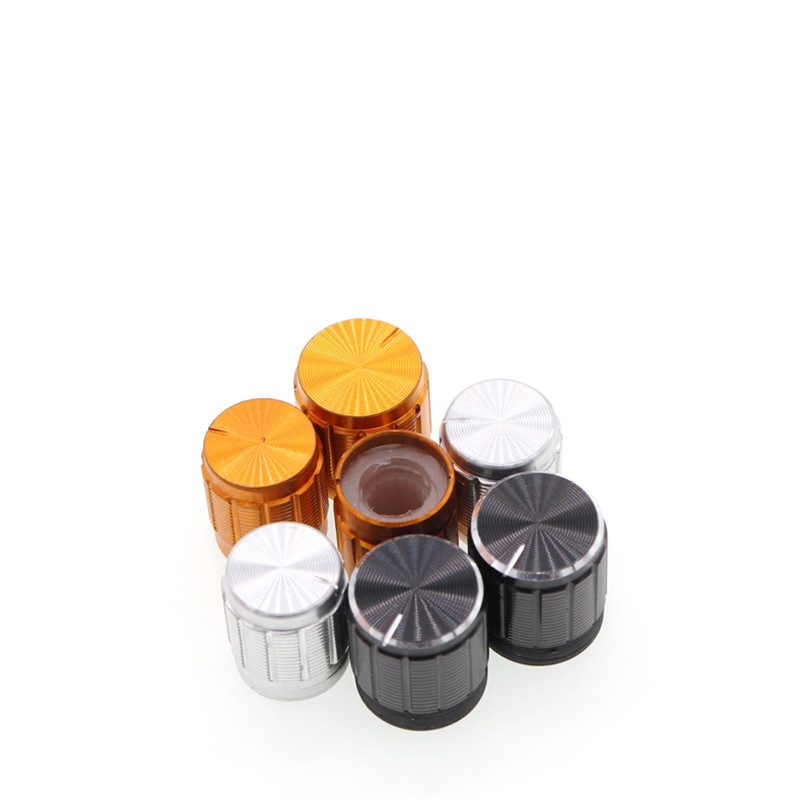 10τμχ πόμολο από κράμα αλουμινίου 13*17mm 15*17mm Μαύρο Ασημί Χρυσό Αλουμίνιο Έλεγχος Όγκου Περιστροφικά Πόμολα Μαύρο Για 6mm Διάμετρος.