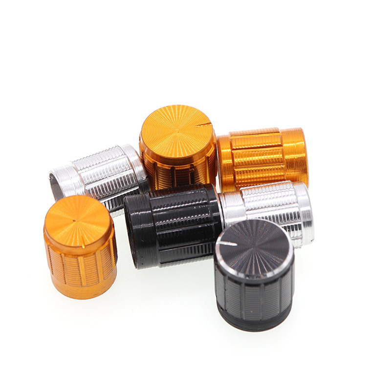 10τμχ πόμολο από κράμα αλουμινίου 13*17mm 15*17mm Μαύρο Ασημί Χρυσό Αλουμίνιο Έλεγχος Όγκου Περιστροφικά Πόμολα Μαύρο Για 6mm Διάμετρος.