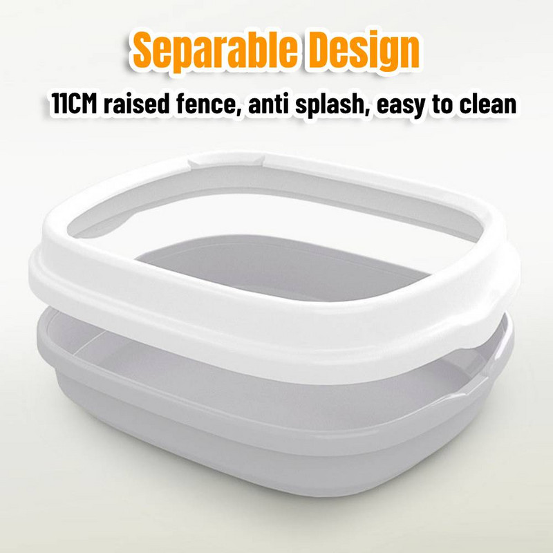 Avatud kassiliivakast, suure mahutavusega pritsmevastane koerakäimla lemmiklooma tualett-kassipoegade kandik koos lusikaga voodipanni puhastusvanni tarvikutega