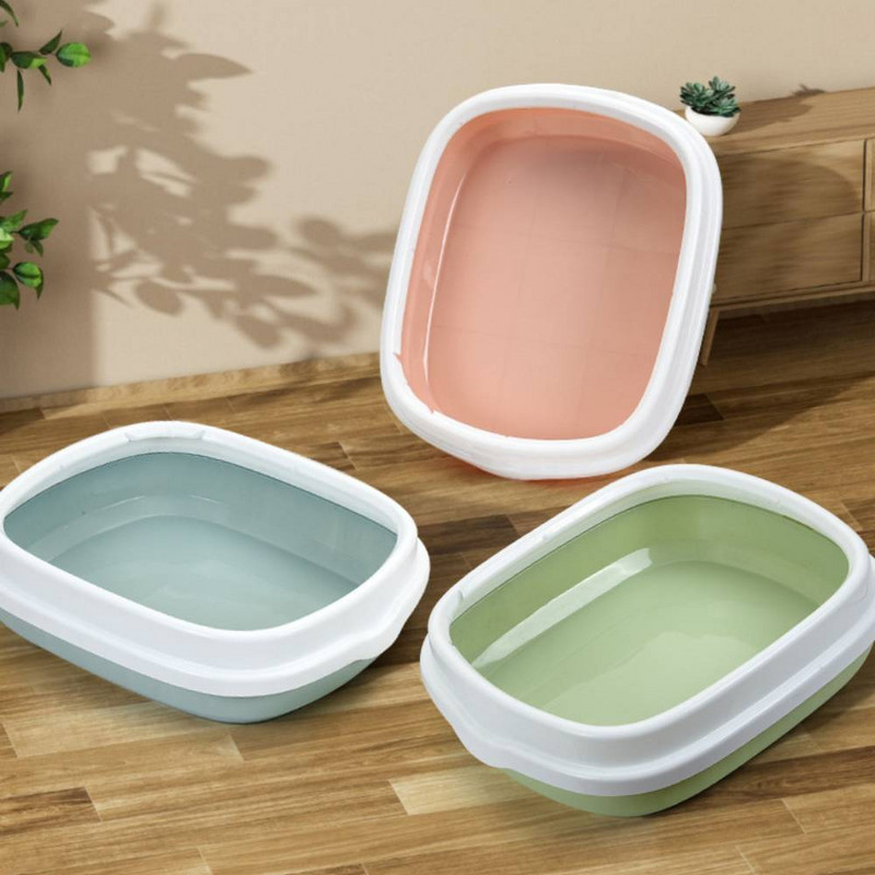 Avatud kassiliivakast, suure mahutavusega pritsmevastane koerakäimla lemmiklooma tualett-kassipoegade kandik koos lusikaga voodipanni puhastusvanni tarvikutega