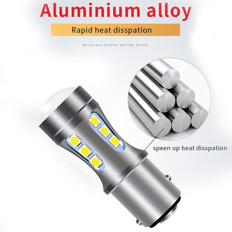 2PCS Canbus P21W led BAY15D BA15S atbulinės eigos žibintai balti 1300Lm automobilio LED lemputės P21/5W posūkio signalas 1156 1157 Ba15D galiniai stabdžių žibintai