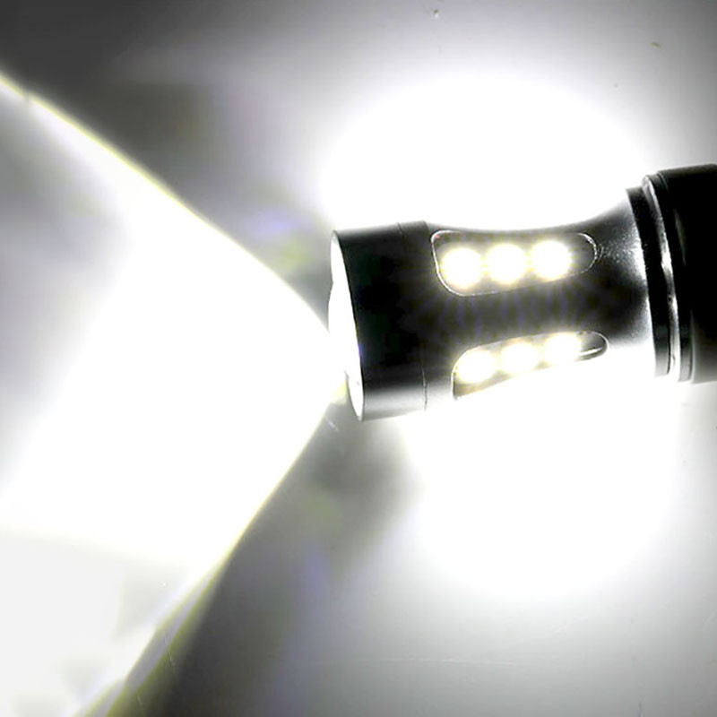 2PCS Canbus P21W led BAY15D BA15S atbulinės eigos žibintai balti 1300Lm automobilio LED lemputės P21/5W posūkio signalas 1156 1157 Ba15D galiniai stabdžių žibintai