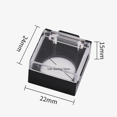 10PCS κάλυμμα κουμπιού 16mm Προστατευτικό κάλυμμα σκόνης για διακόπτη κουμπιού αδιάβροχο προστατευτικό ασφαλείας Πλαστικό καπάκι κουμπιού