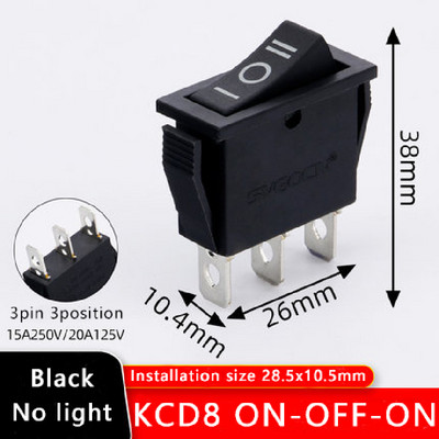 5 komada KCD8 preklopni vodootporni prekidač Marine Power Switch 6 Pin 15A 250V 20A 125V 10A 250V Crveno Zeleno Crno sa svjetlom