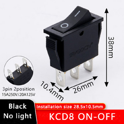5 komada KCD8 preklopni vodootporni prekidač Marine Power Switch 6 Pin 15A 250V 20A 125V 10A 250V Crveno Zeleno Crno sa svjetlom
