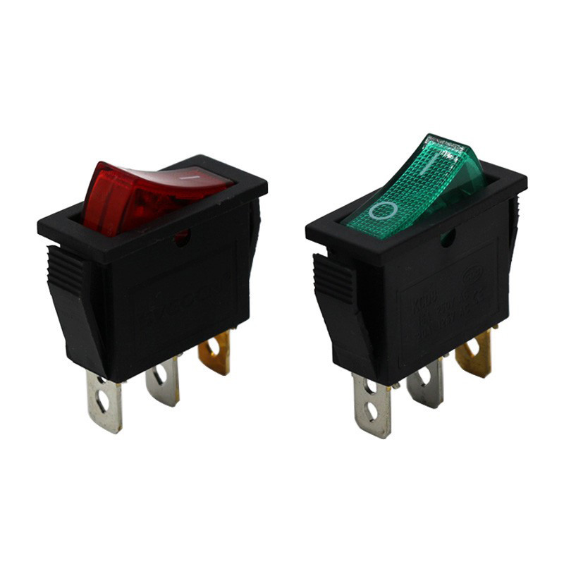 5 komada KCD8 preklopni vodootporni prekidač Marine Power Switch 6 Pin 15A 250V 20A 125V 10A 250V Crveno Zeleno Crno sa svjetlom